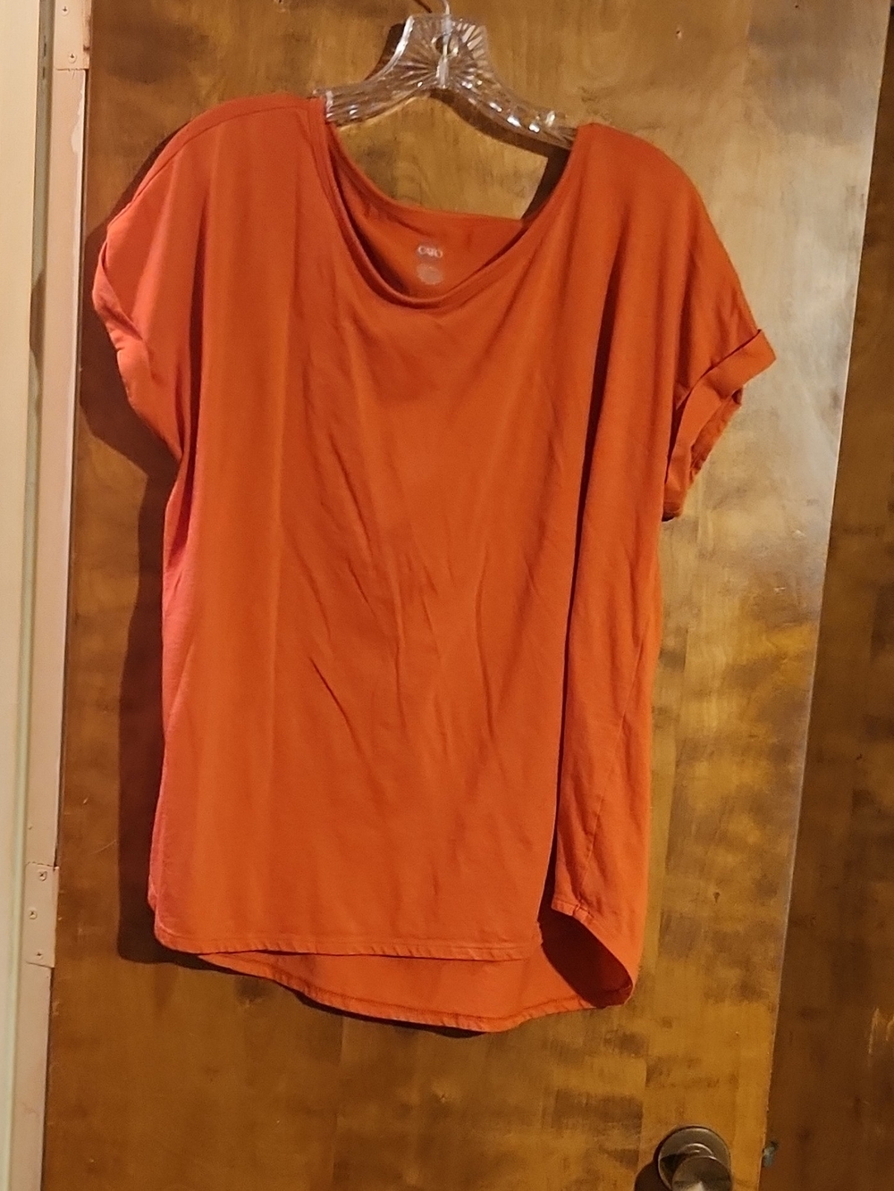 Cato Women's Rust Orange Short Sleeve Scoop Neck Tee